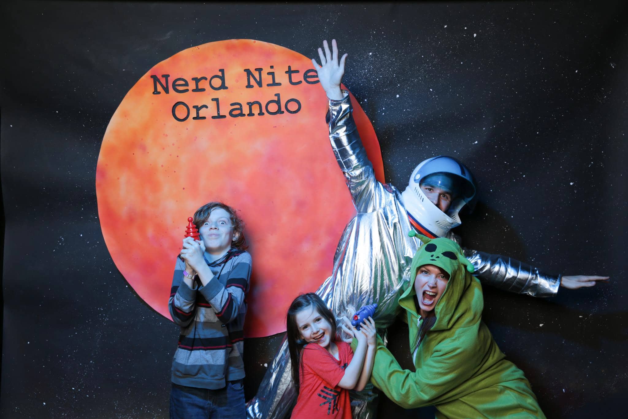 Nerd Nite Orlando hand painted mars backdrop