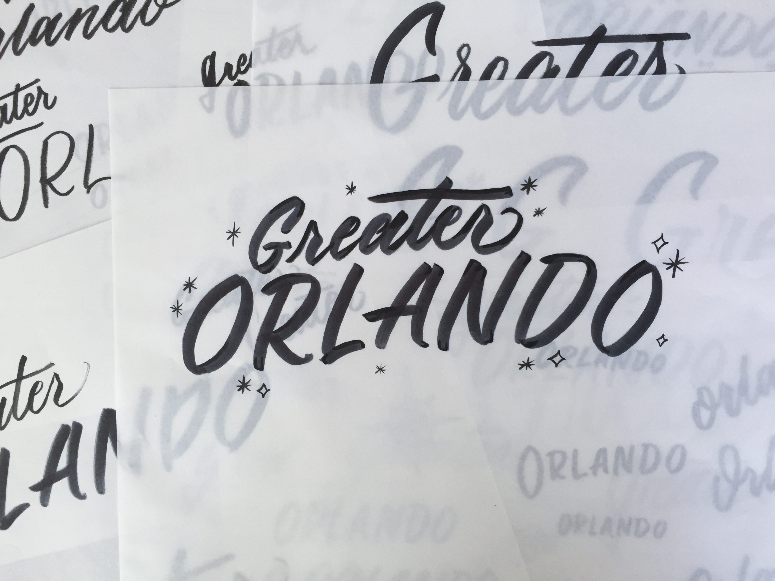 Greater Orlando hand lettering map poster by Hillery Powers (Disney, Winter Park, UCF, Lake Nona, Altamonte Springs)
