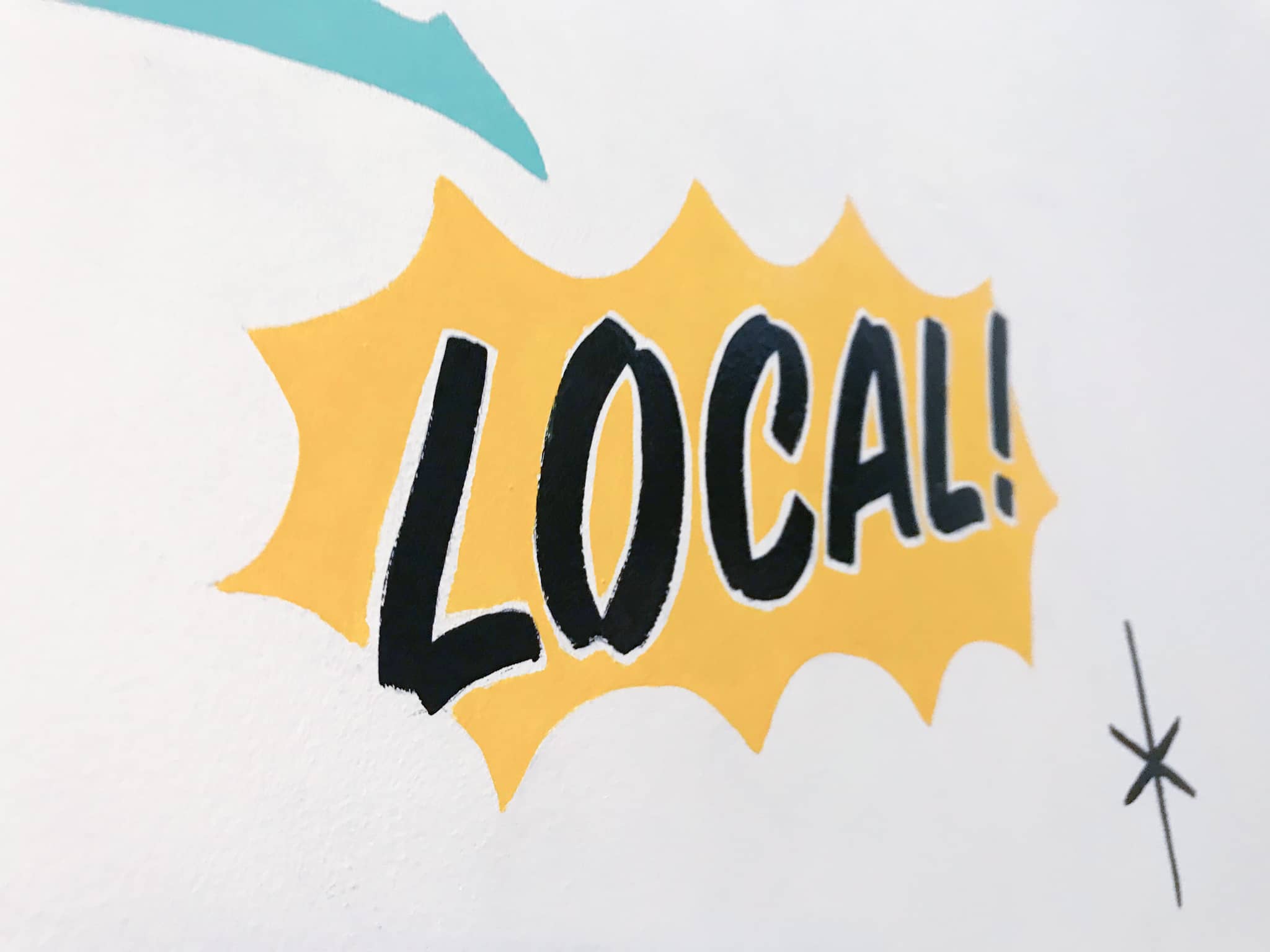 Farm & Haus hand lettered sign painted mural at East End Market by Hillery Powers