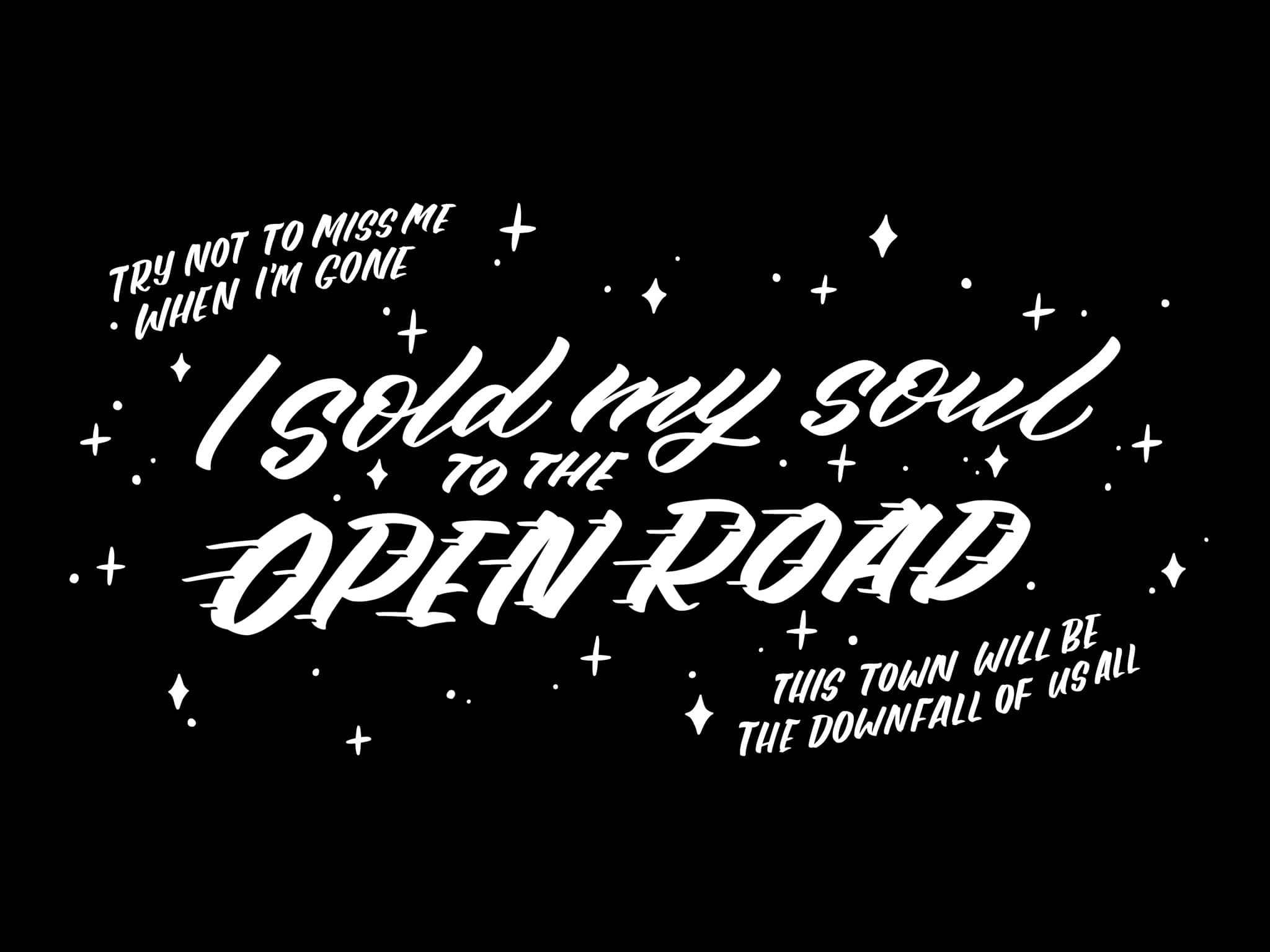 A Day To Remember 15-year tour brush lettering t-shirt design