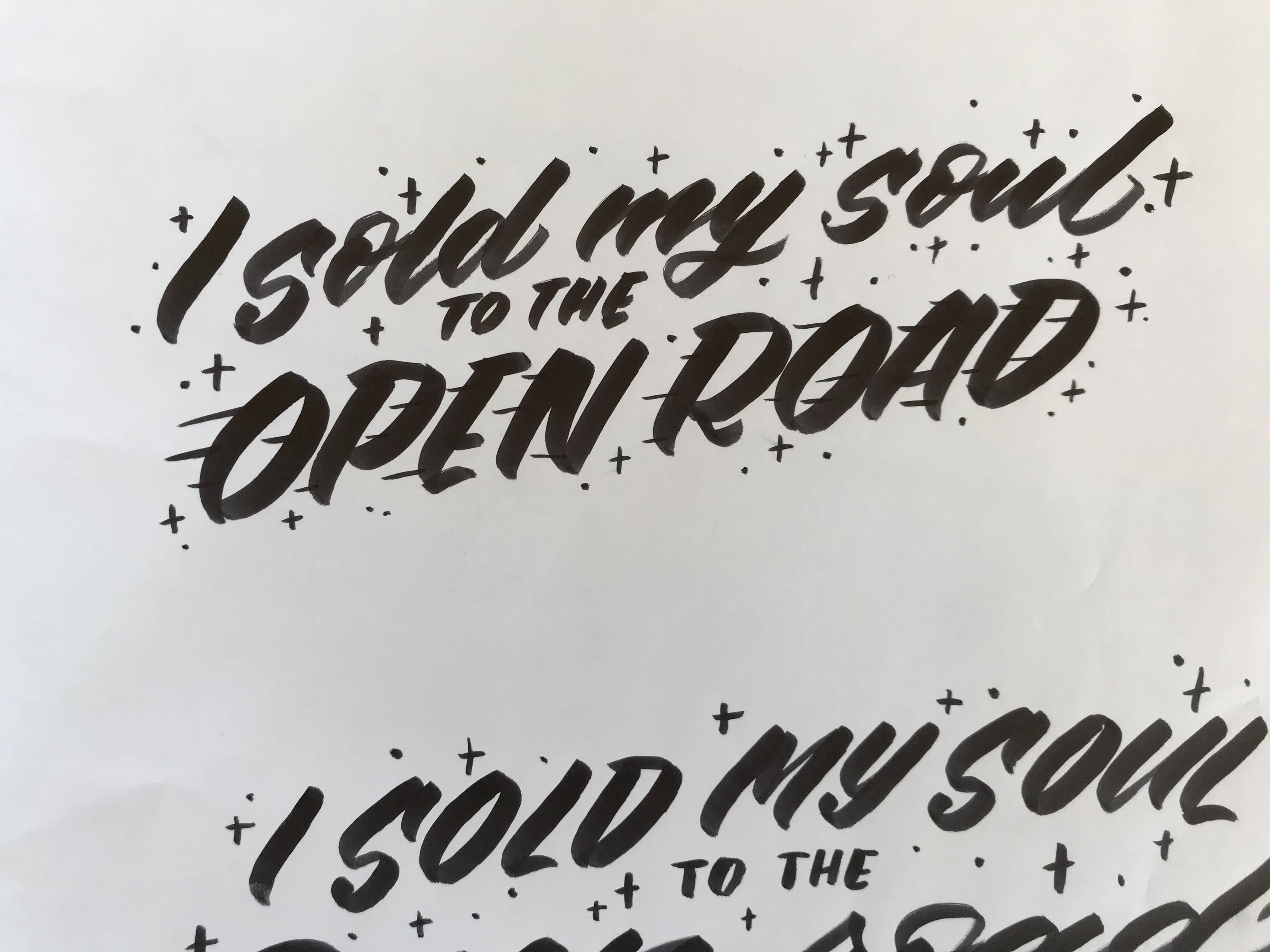 A Day To Remember 15-year tour brush lettering t-shirt design