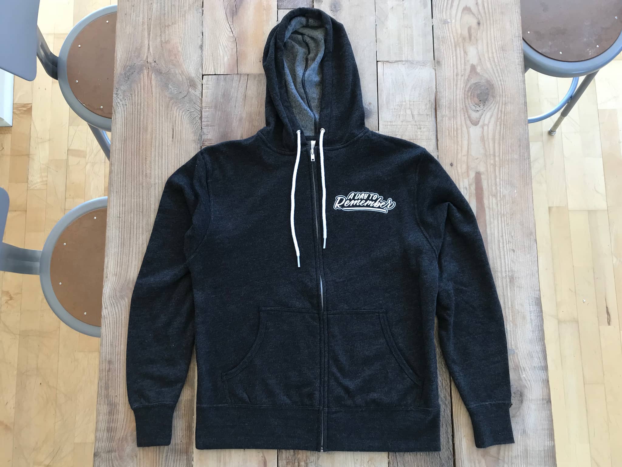 A Day to Remember 15-year tour hoodie hand lettered