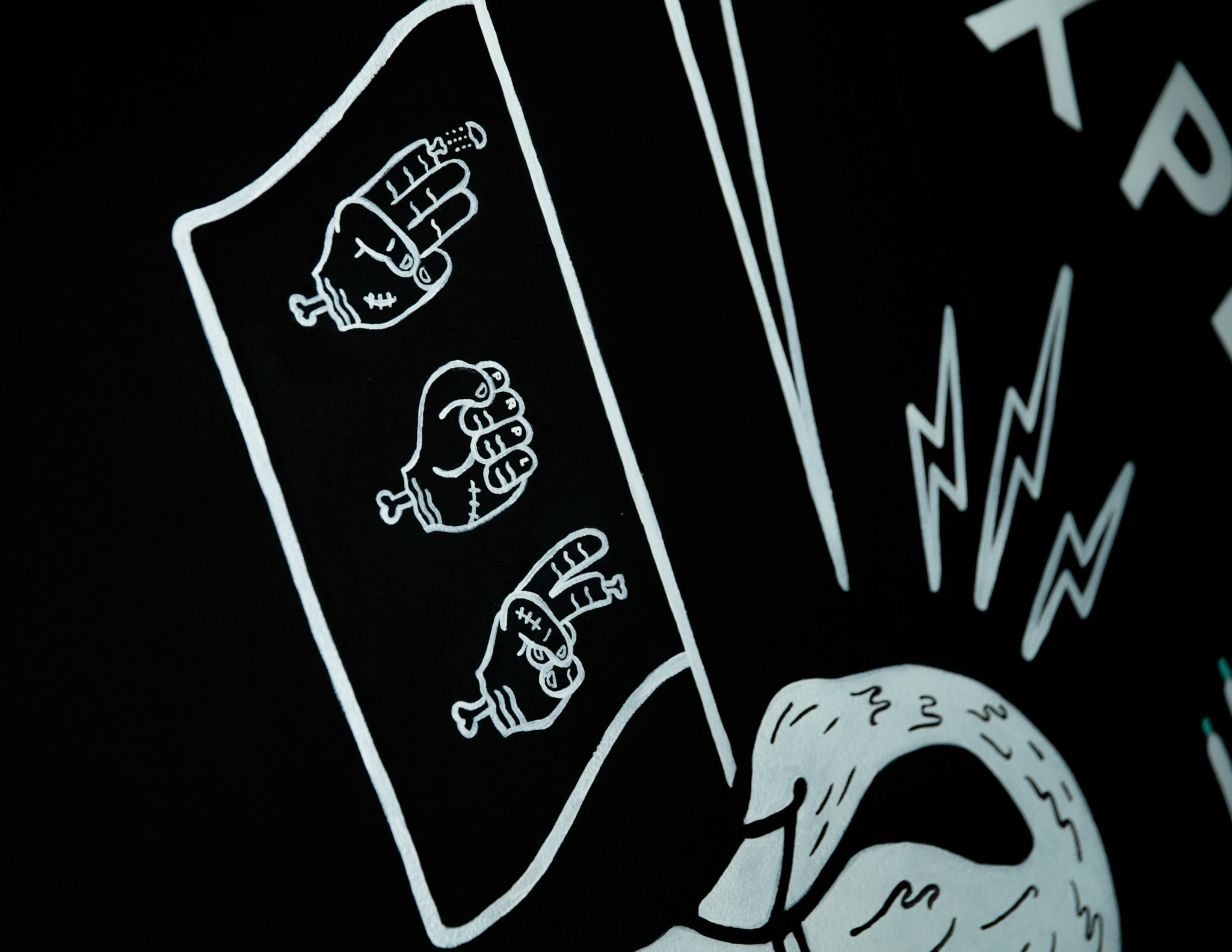 Hand lettered PRPL Do Great Work mural by Hillery Powers and Secret Society Goods