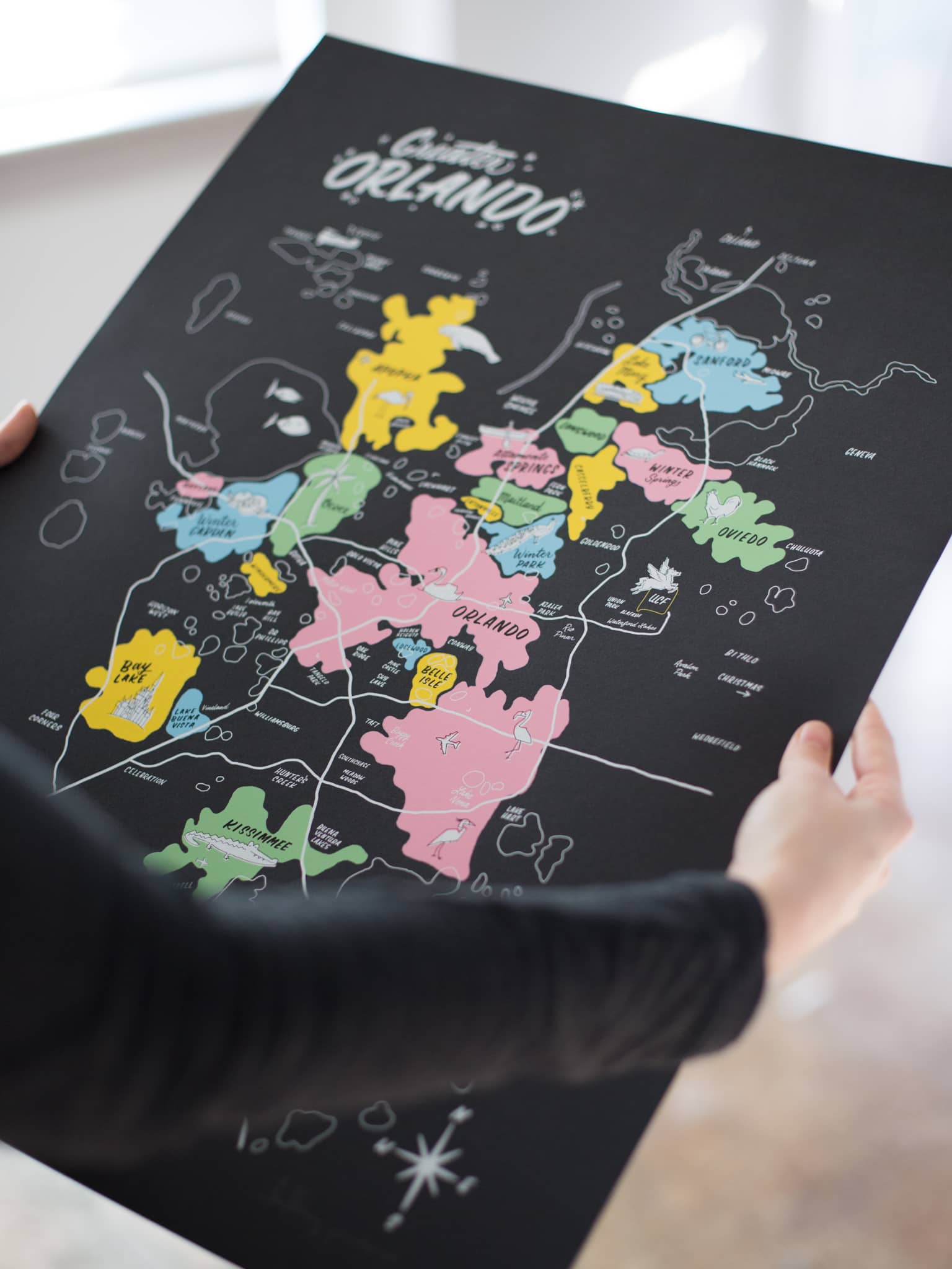 Greater Orlando map print by Hillery Powers