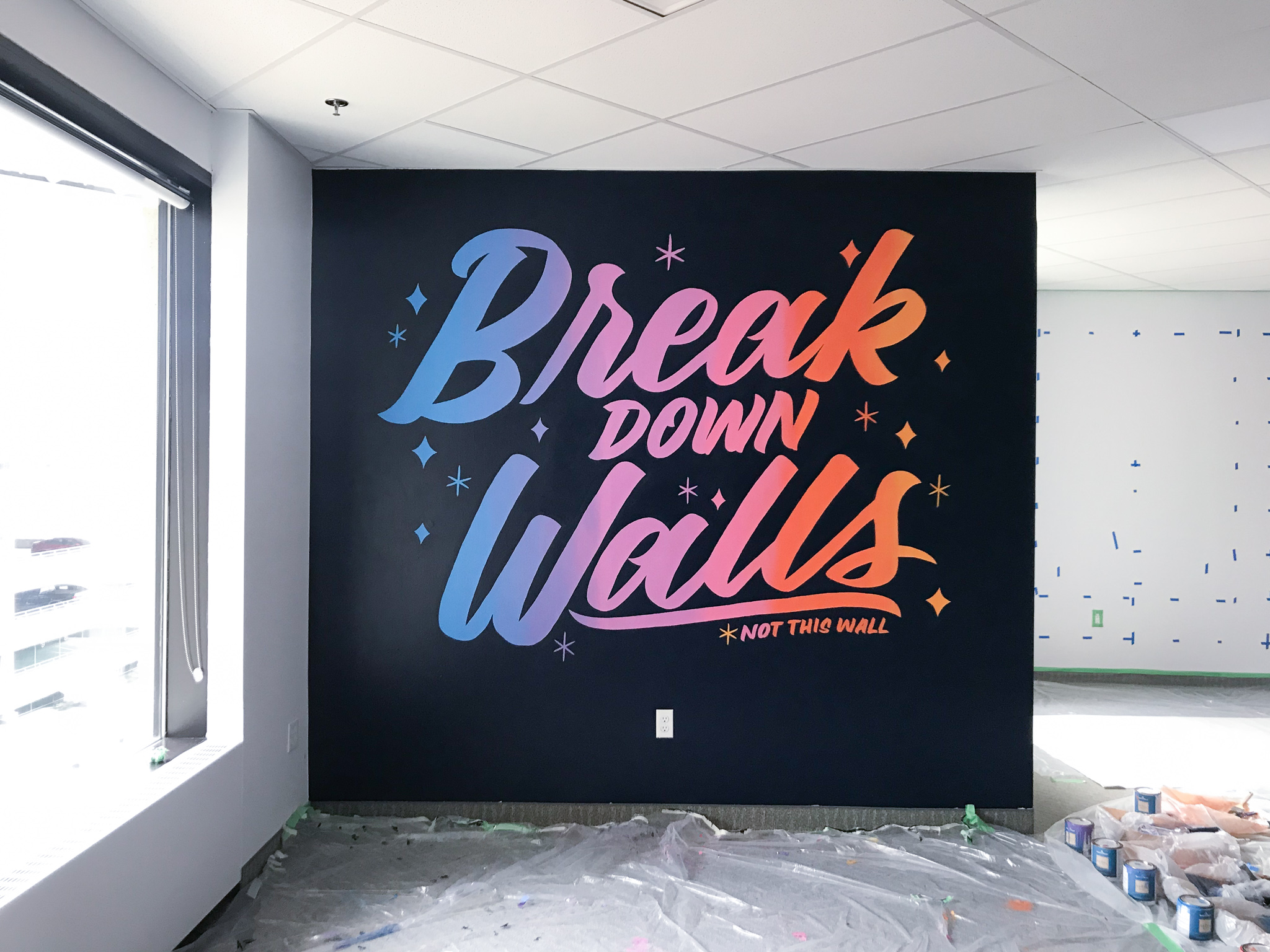Manifold mural hand lettered by Hillery Powers