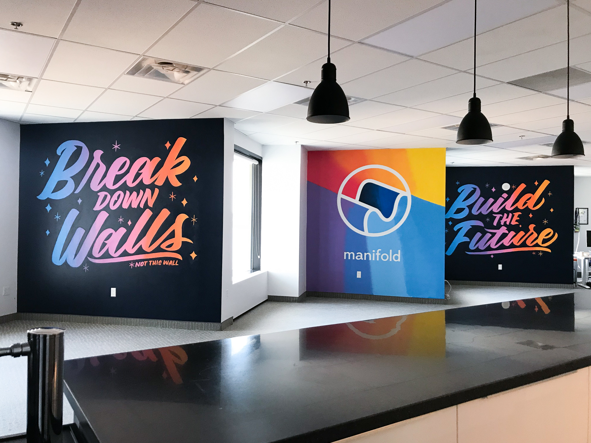 Manifold mural hand lettered by Hillery Powers