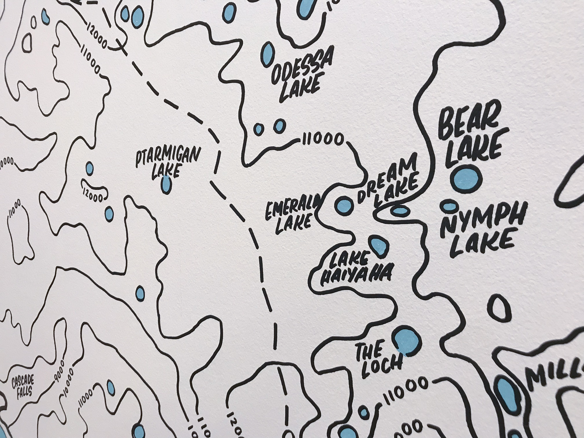 Gusto Denver Colorado Rocky Mountain National Park topographic map map mural by Hillery Powers
