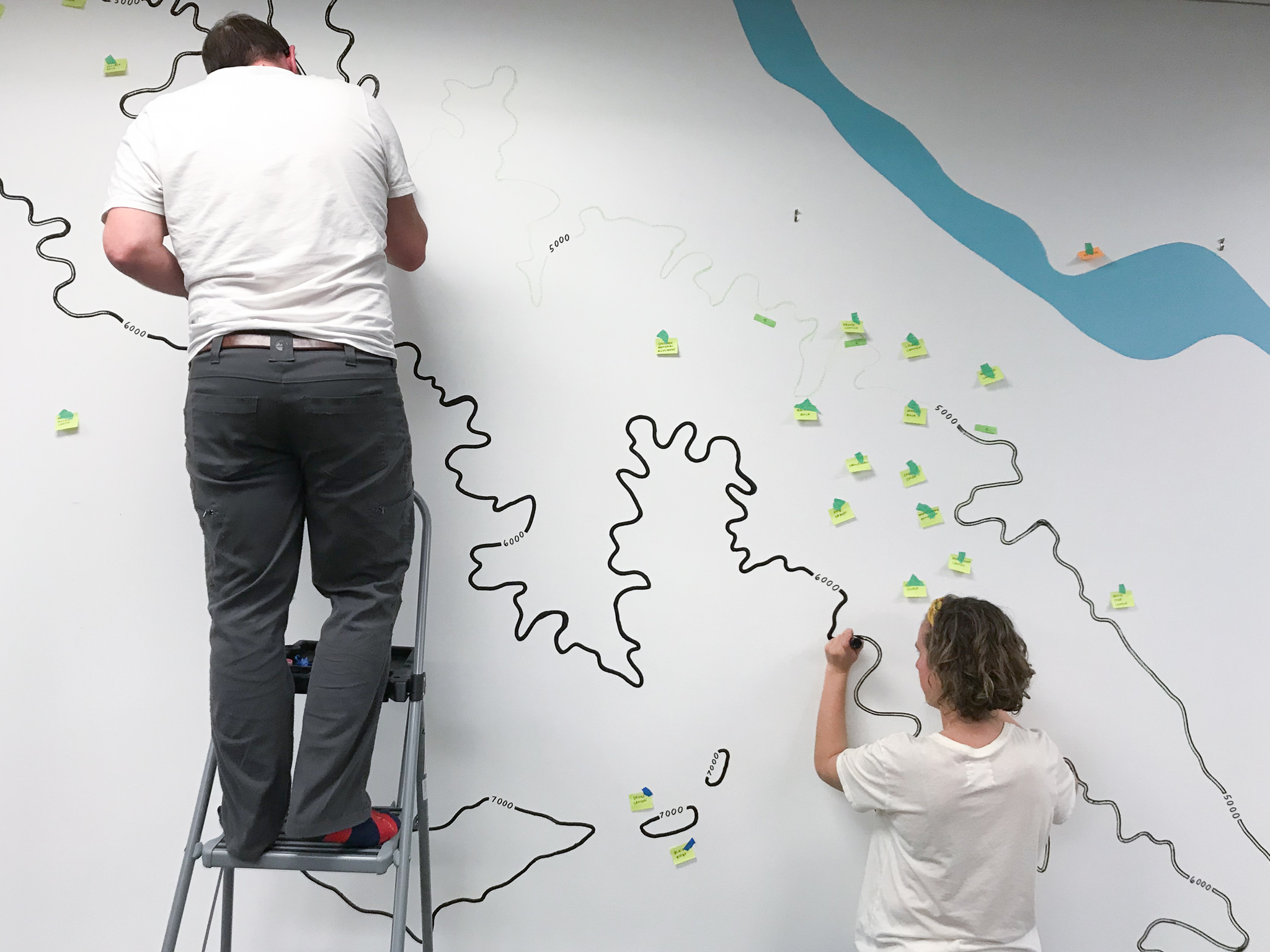 Gusto Denver Colorado topographic map map mural by Hillery Powers