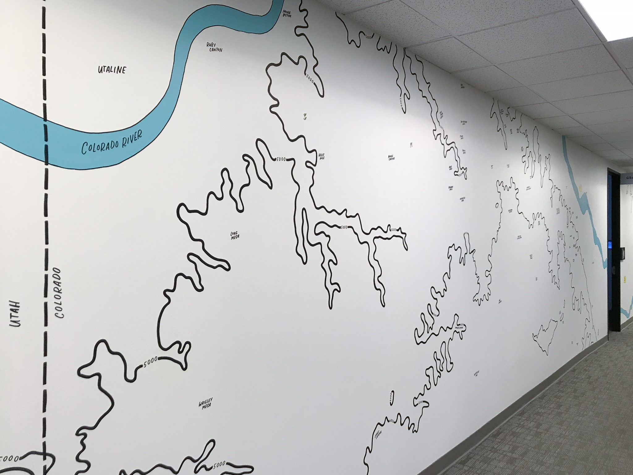 Gusto Denver Colorado topographic map map mural by Hillery Powers