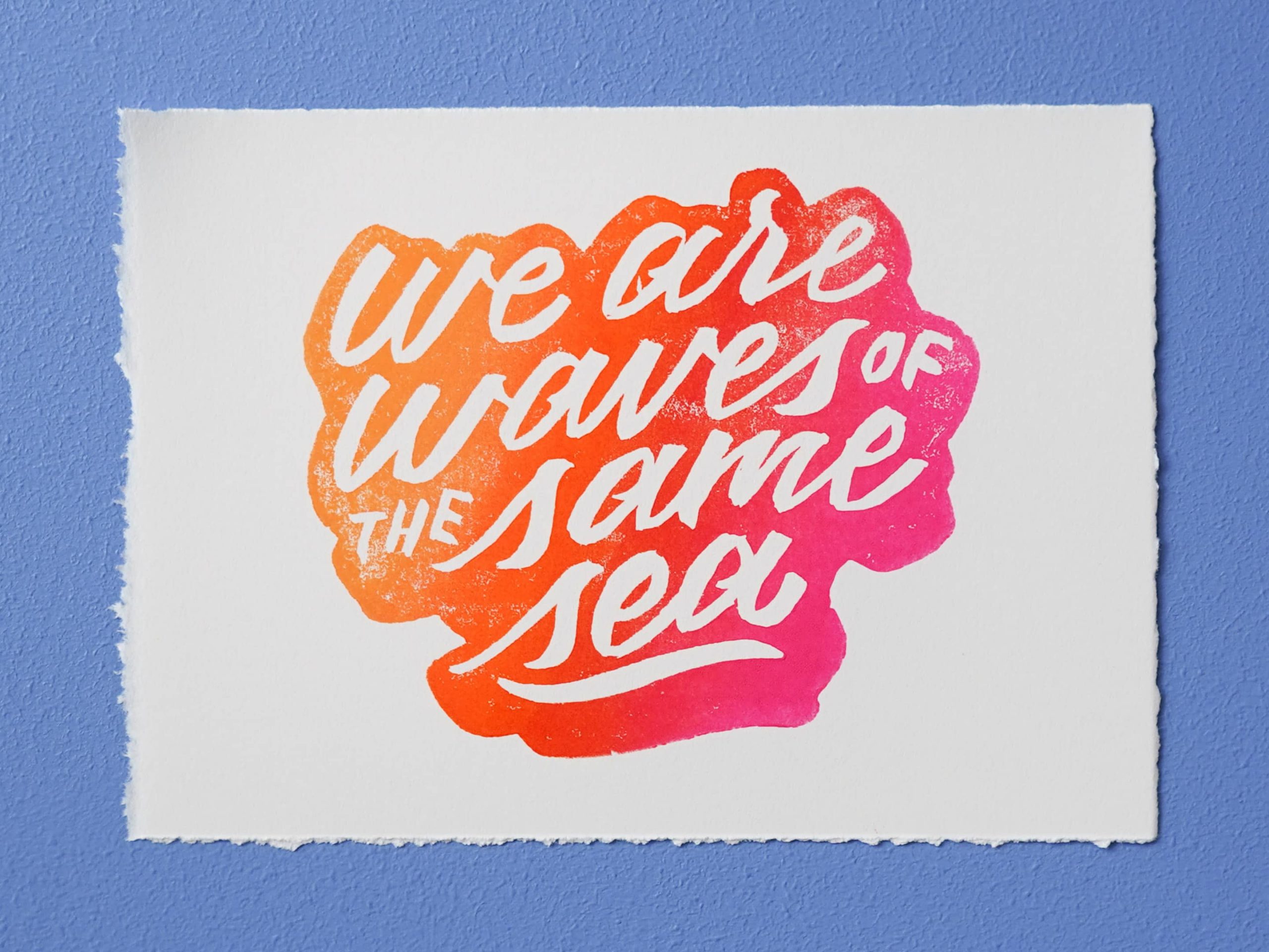 Waves of the Same Sea block print